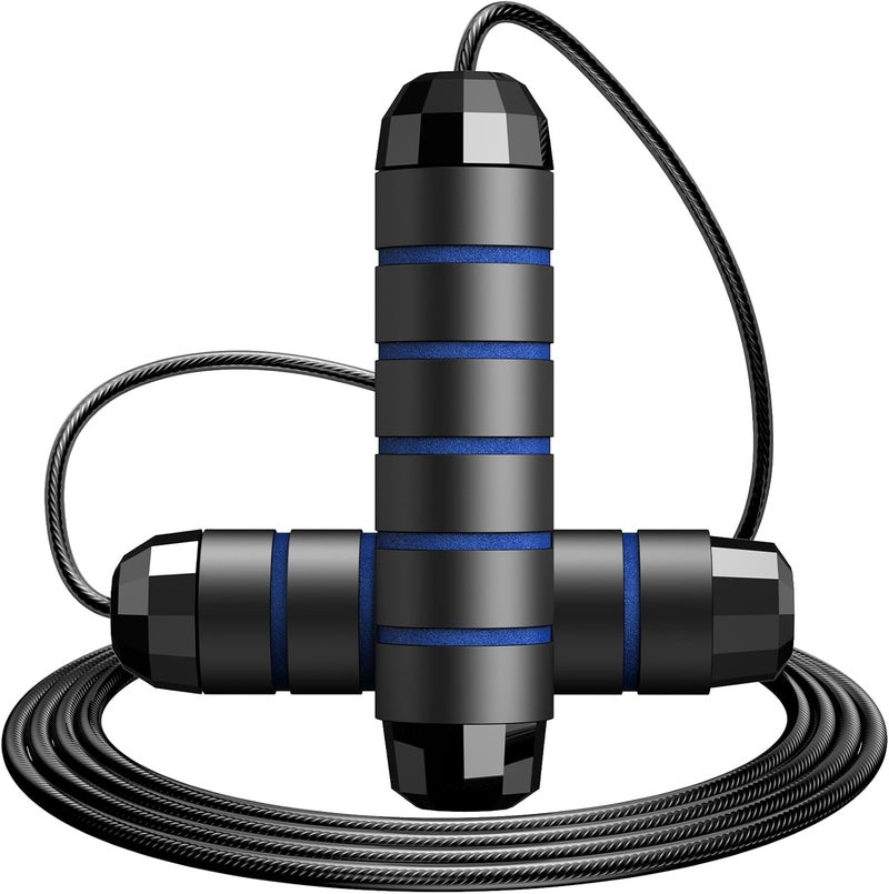 SKIFUL Jump Rope,Tangle-Free Rapid Speed Jump Rope with Ball Bearings for Men,Women and Kids,Adjustable Steel Skipping Rope with Ergonomic Foam Handles,A Ideal Equipment and Accessories for Workout,Fitness,Exercise,Home Gym,Slim Body - Image 1